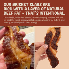 Grazly brisket slab fatty edge—rich flavor and mouthfeel.