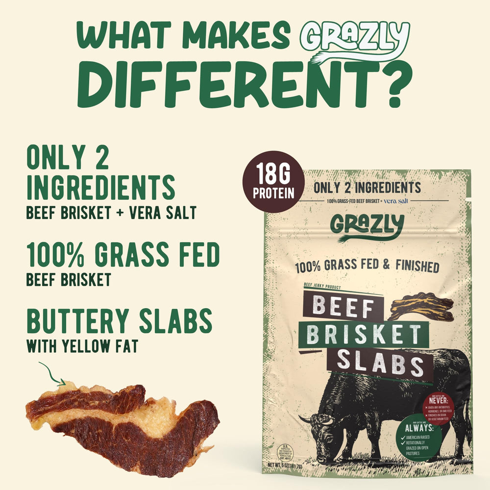 Grazly brisket slab tender center—juicy bite each time.