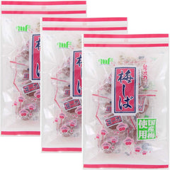 Umeshiba snack pack with three crunchy umeboshi plums, ideal for on-the-go flavor.
