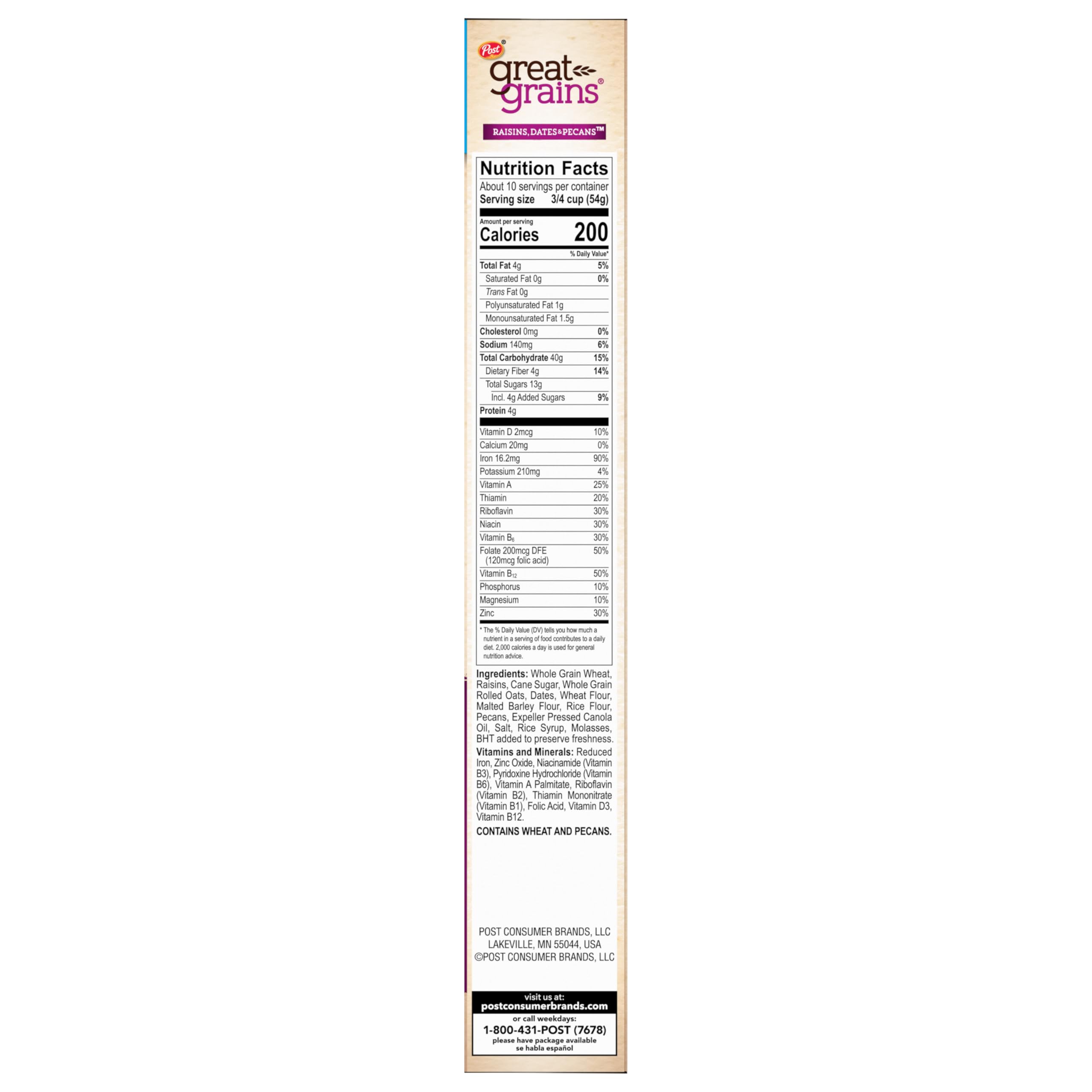 19-ounce box of Great Grains offers plenty of whole grain per serving.