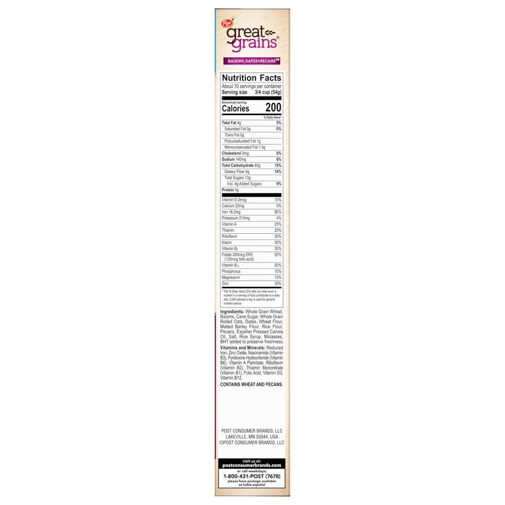 19-ounce box of Great Grains offers plenty of whole grain per serving.