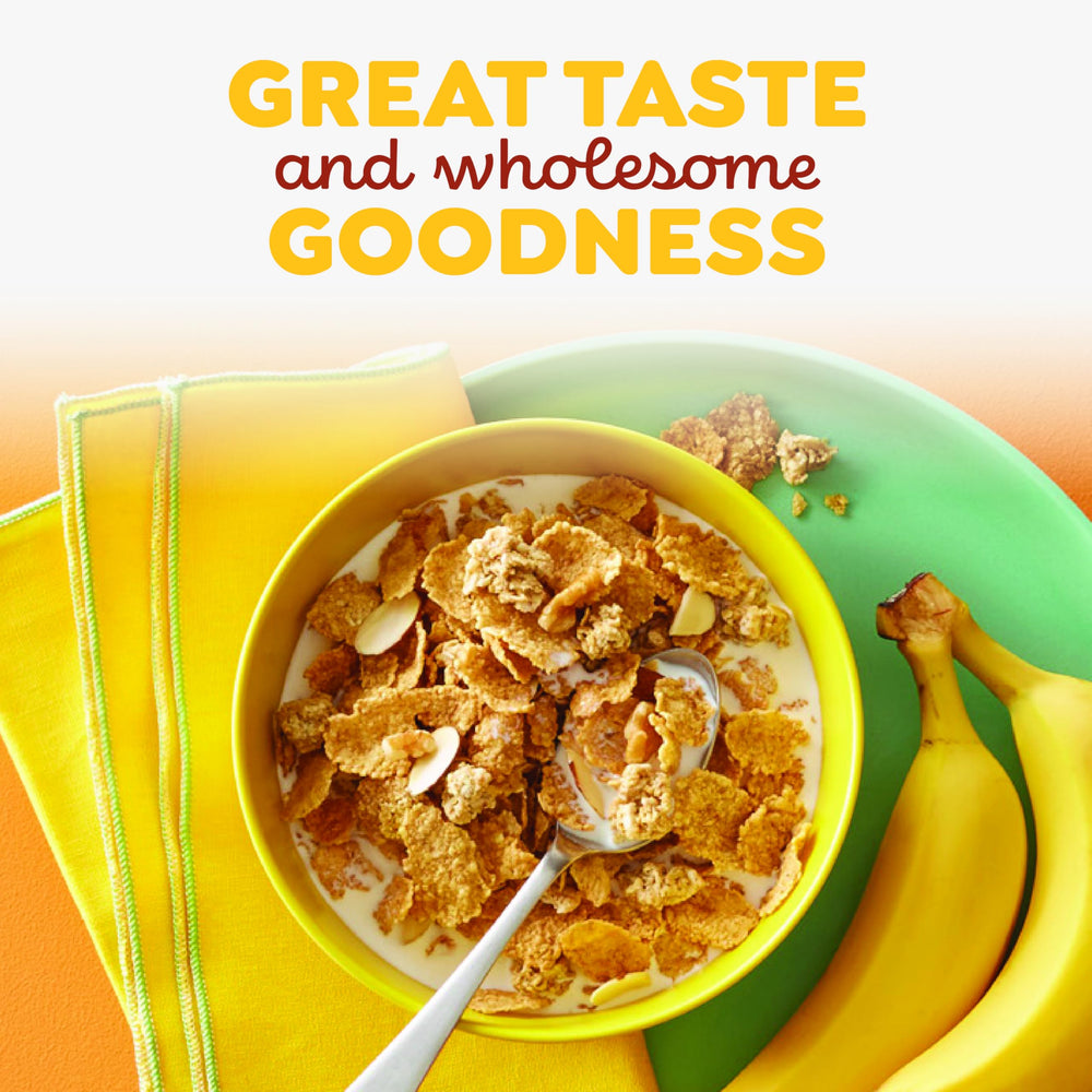 Great Grains Banana Nut Crunch cereal in bowl with milk for a quick breakfast