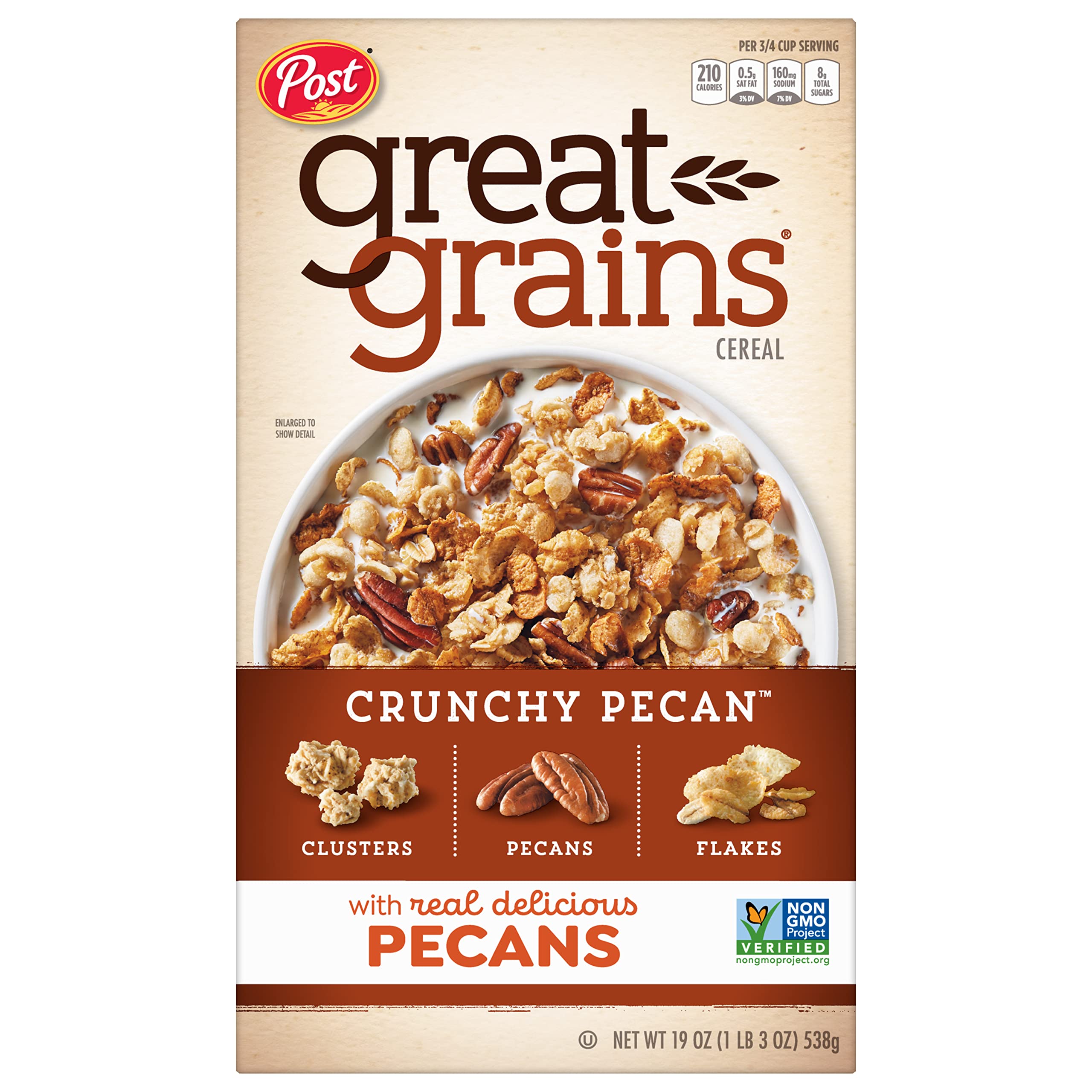 Great Grains Crunchy Pecans with yogurt for added crunch in a bowl
