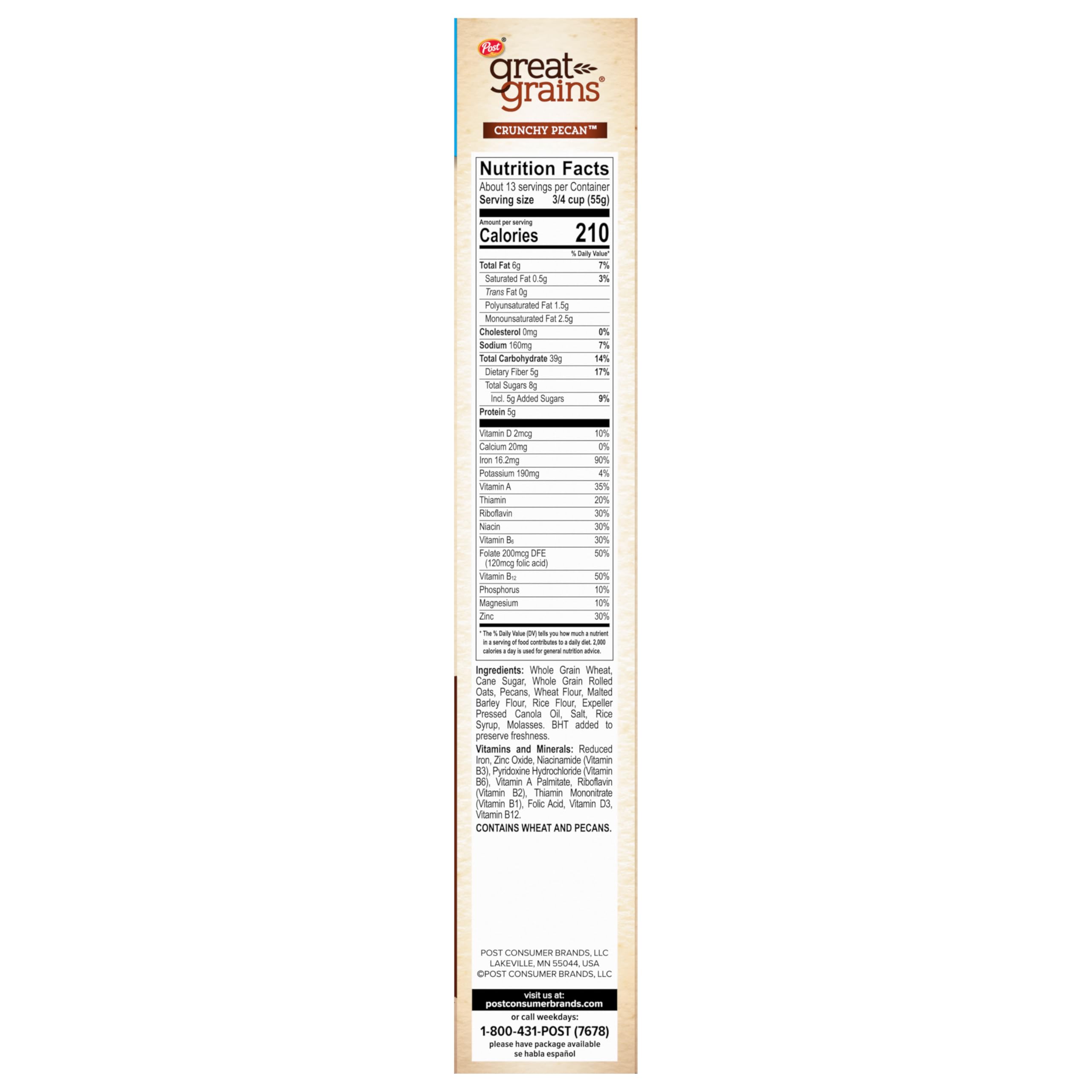 Great Grains Crunchy Pecans yogurt topping shot demonstrates versatile breakfast option.