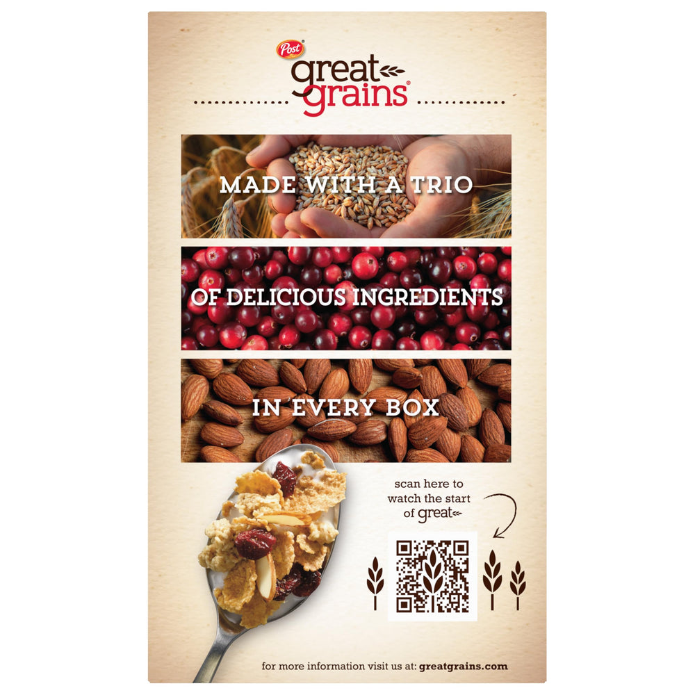 Great Grains with milk and fruit parfait showing versatile breakfast.