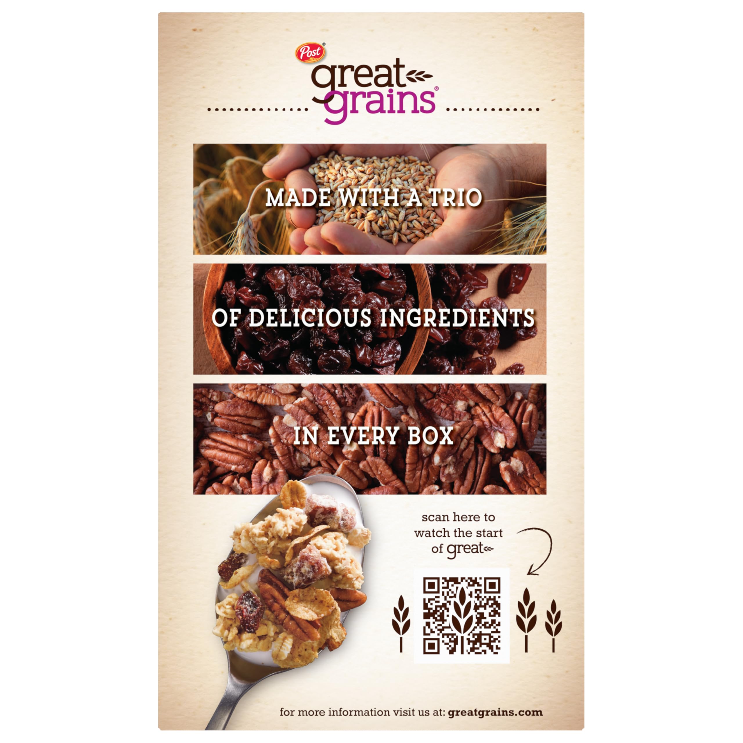 Great Grains Non-GMO Verified badge on cereal box