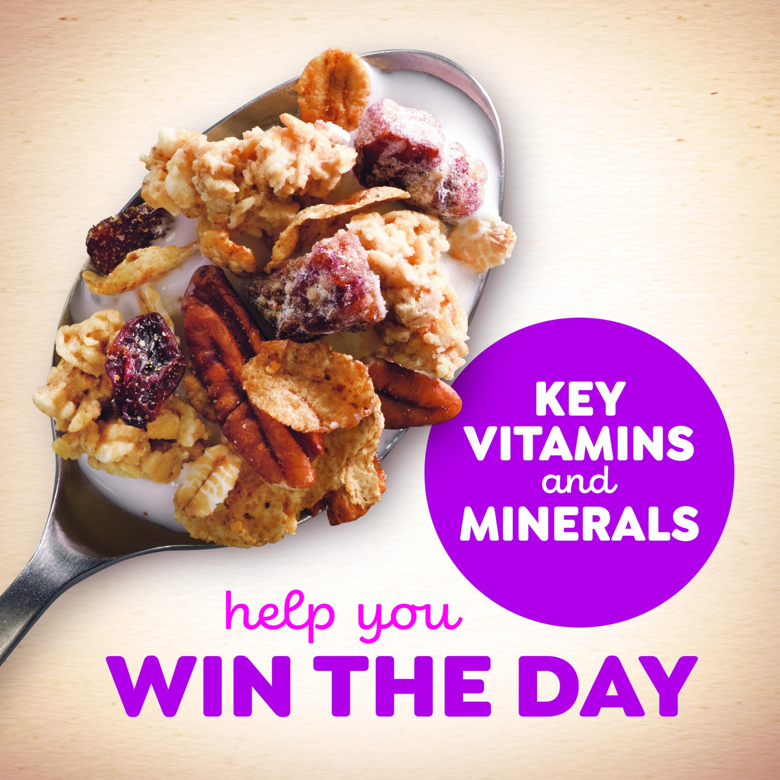 Great Grains cereal being poured into a bowl for breakfast