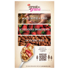 Close-up of almond clusters in Great Grains Red Berry Almond Crunch