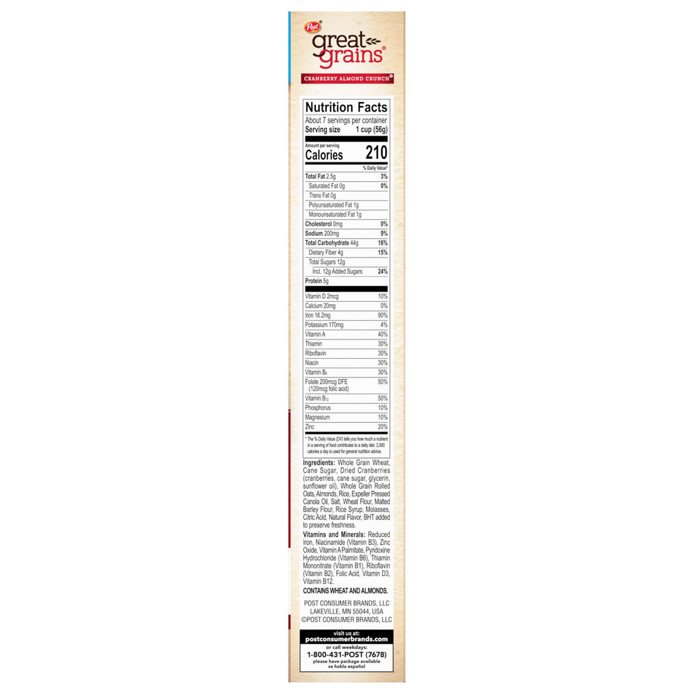 Great Grains cereal box ready for pantry and morning routine.