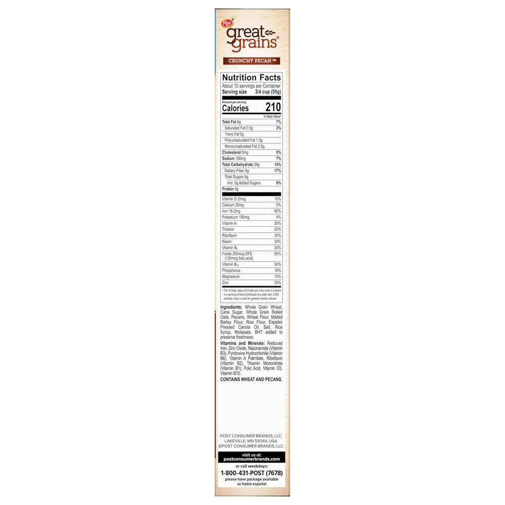 Great Grains whole grain per serving graphic on the box