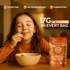 Great Lakes Pot Pies Cinnamon Sugar Pie Chips resealable pouch keeps chips fresh and crunchy
