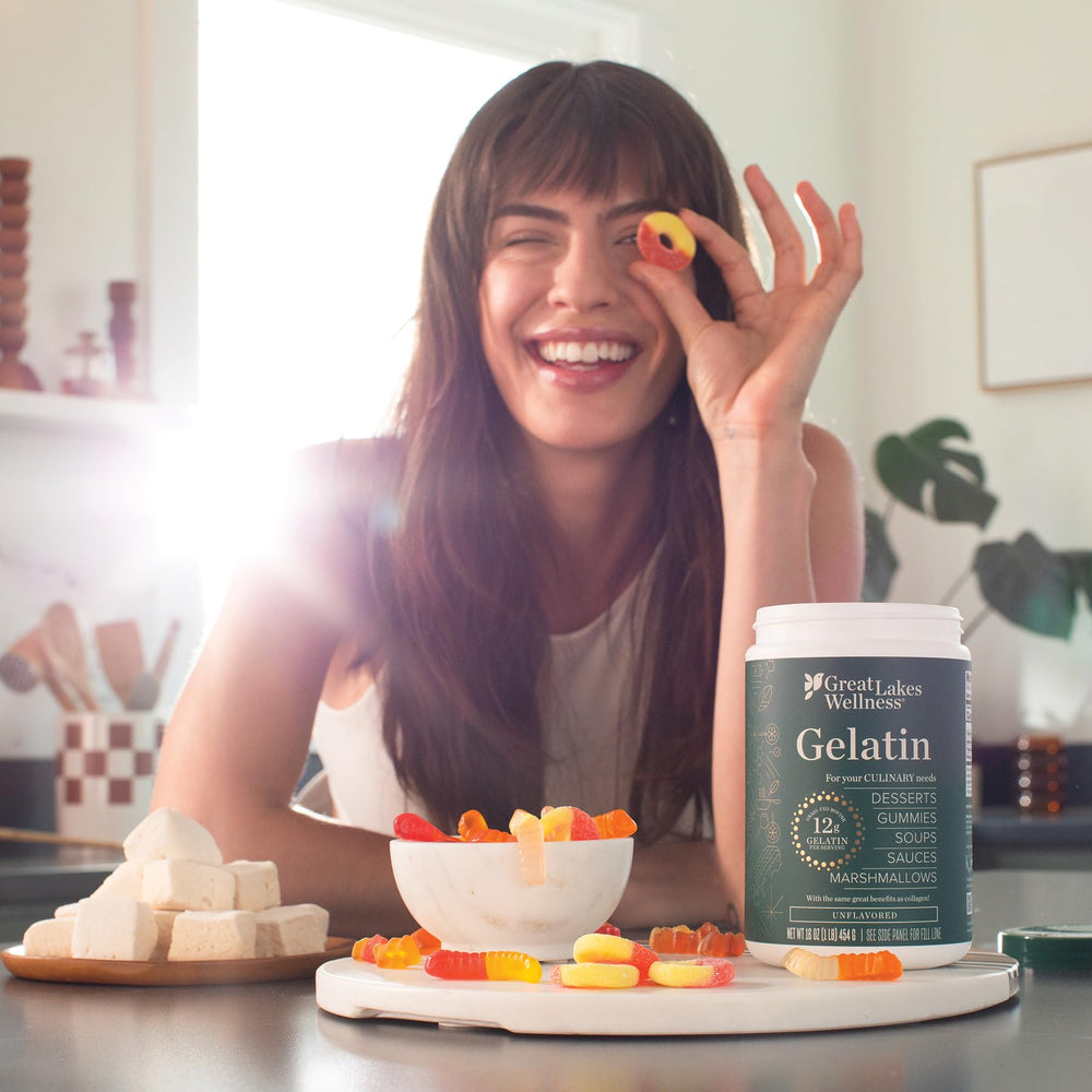 Great Lakes Wellness beef gelatin powder dissolves easily in hot liquids during cooking.