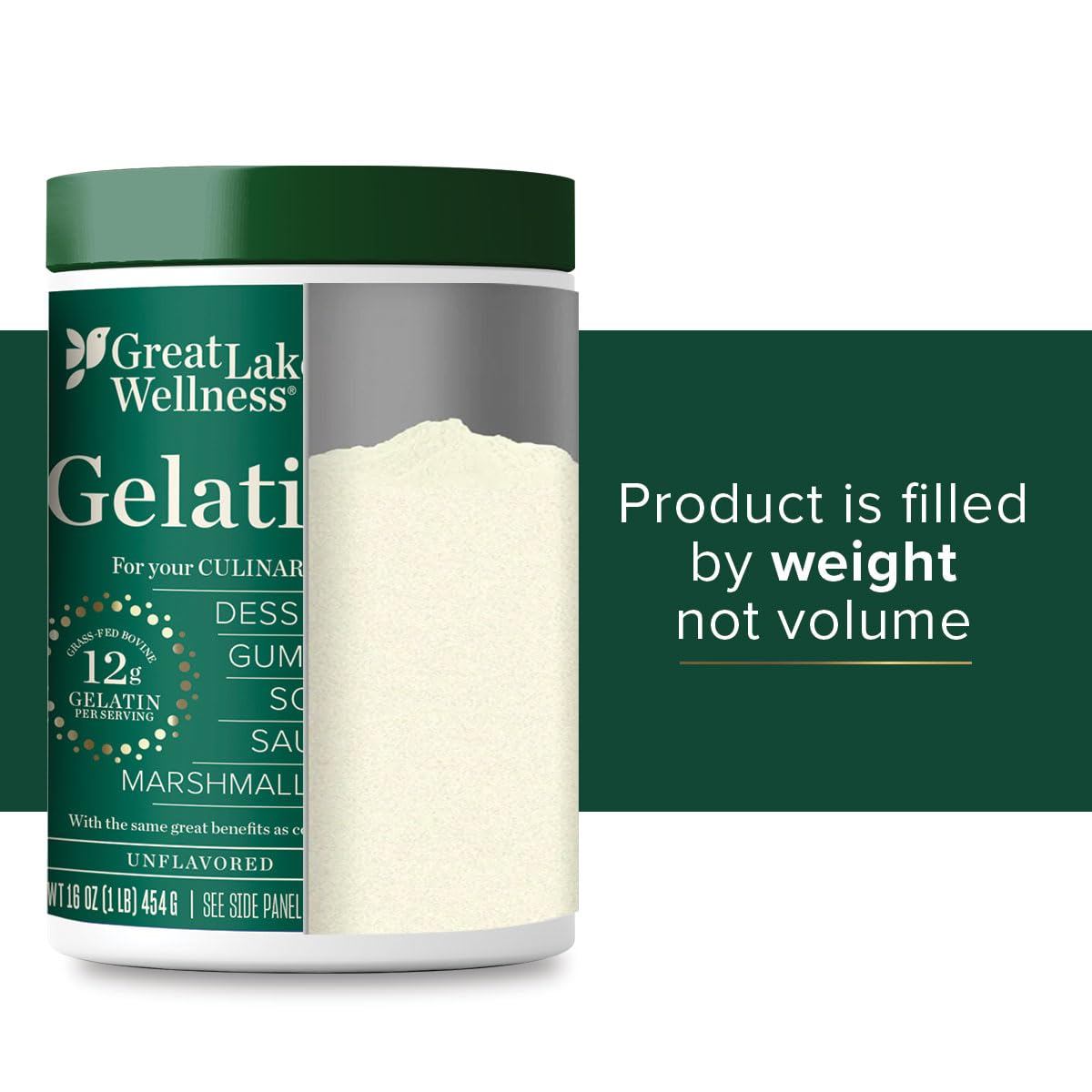 Great Lakes Wellness beef gelatin powder substitutes eggs in select recipes.