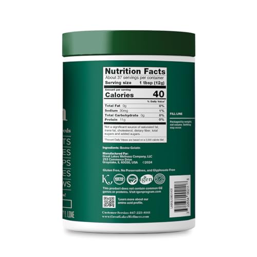 Great Lakes Wellness beef gelatin powder thickens ice cream for a smooth finish.