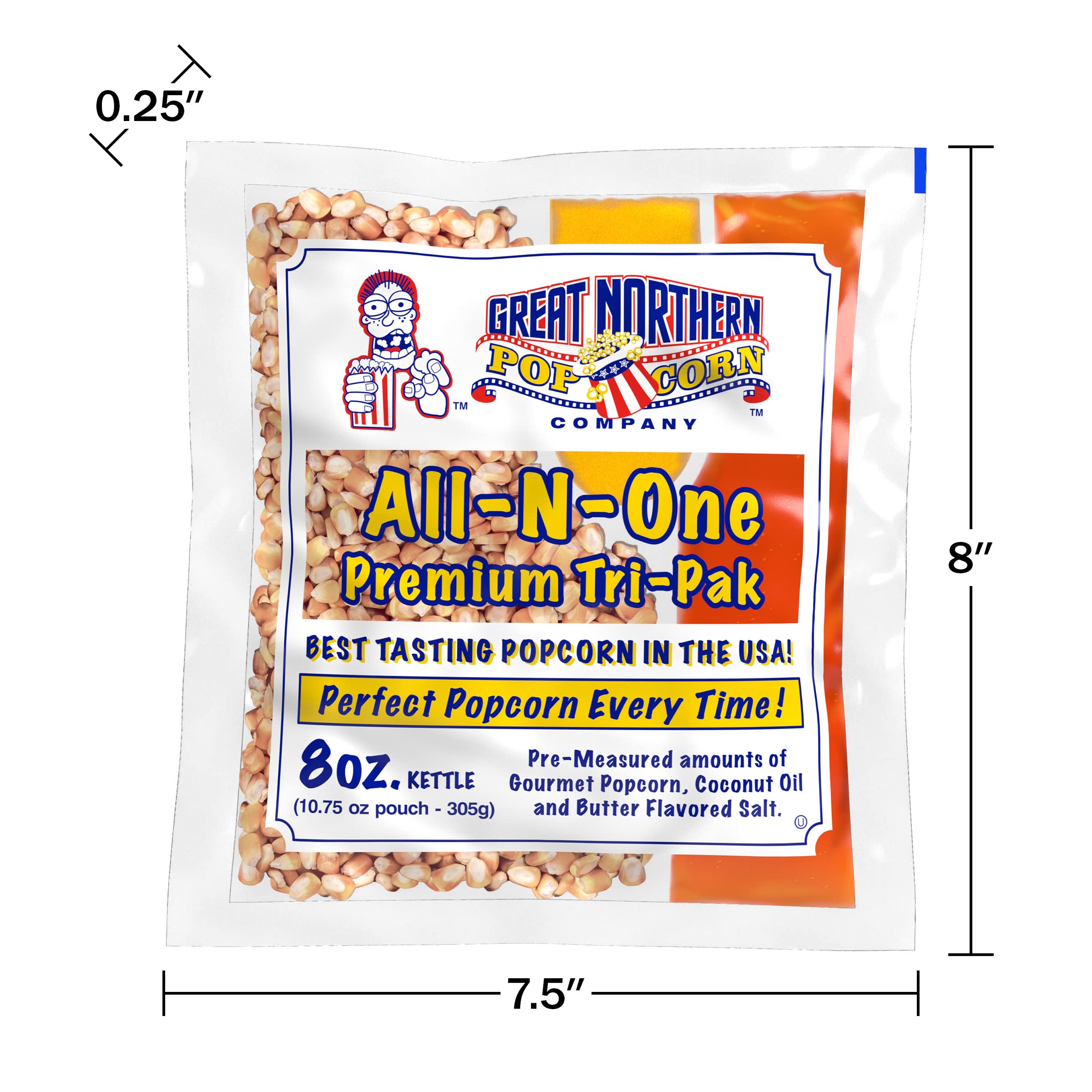 Great Northern Popcorn 8oz kettle-ready packs simplify theater-style popping