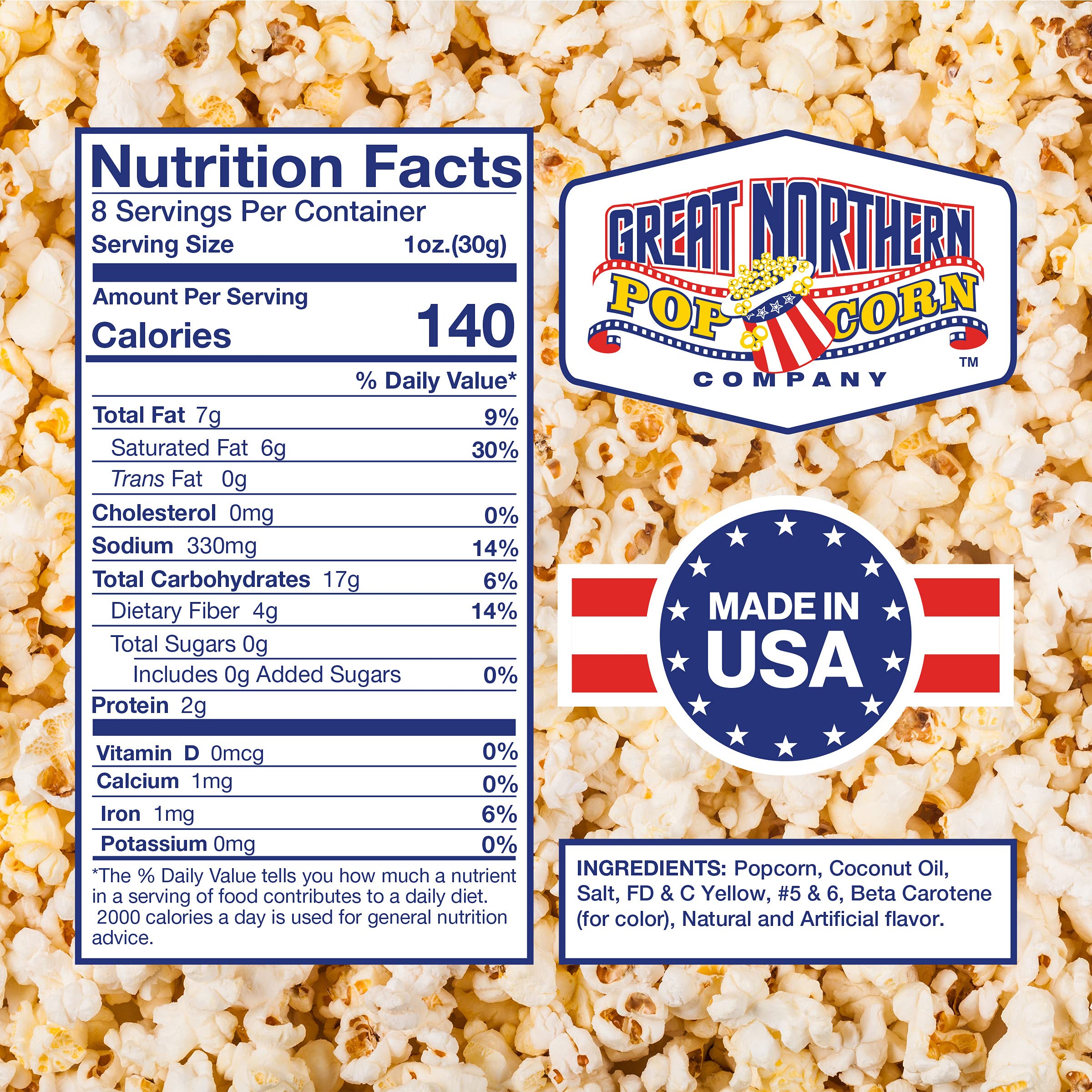 Great Northern Popcorn butter salt packet highlighting seasoned topping for popcorn flavor