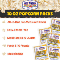 Great Northern Popcorn coconut oil packets ready to pop for aroma-rich results.