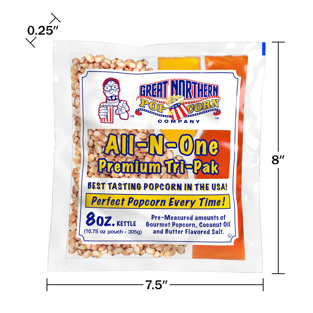 Great Northern Popcorn coconut oil packet demonstrating convenient oil for consistent flavor