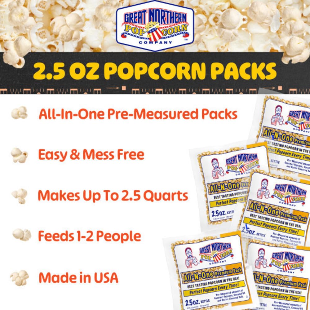 Great Northern Popcorn pre-measured packs pour cleanly into the kettle.