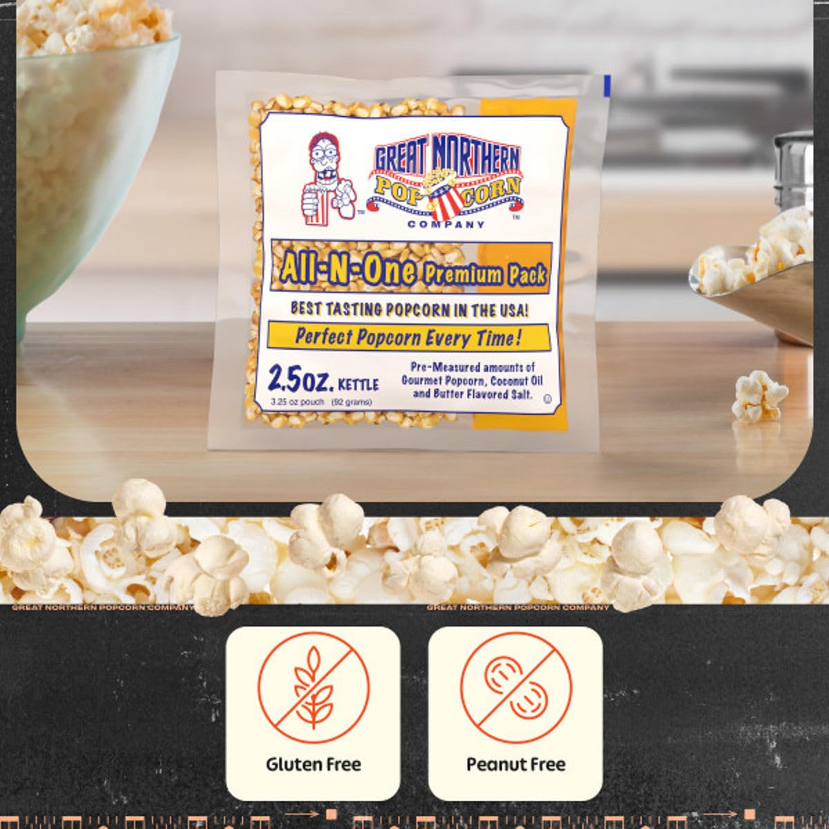 Great Northern Popcorn kettle 2-5 ounce aligns with standard popper kettles for even popping.