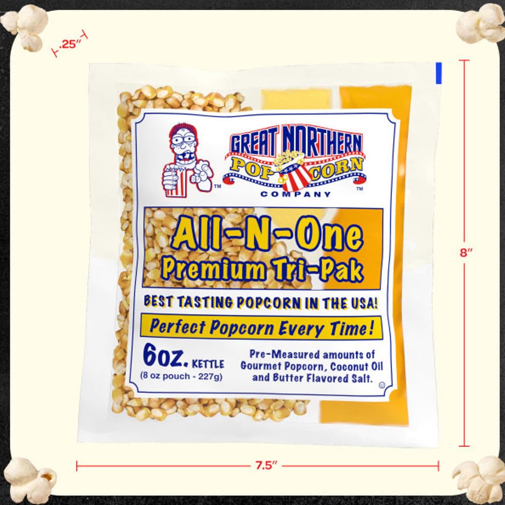 Great Northern Popcorn kettle-compatible-packs fit 6 oz machines.
