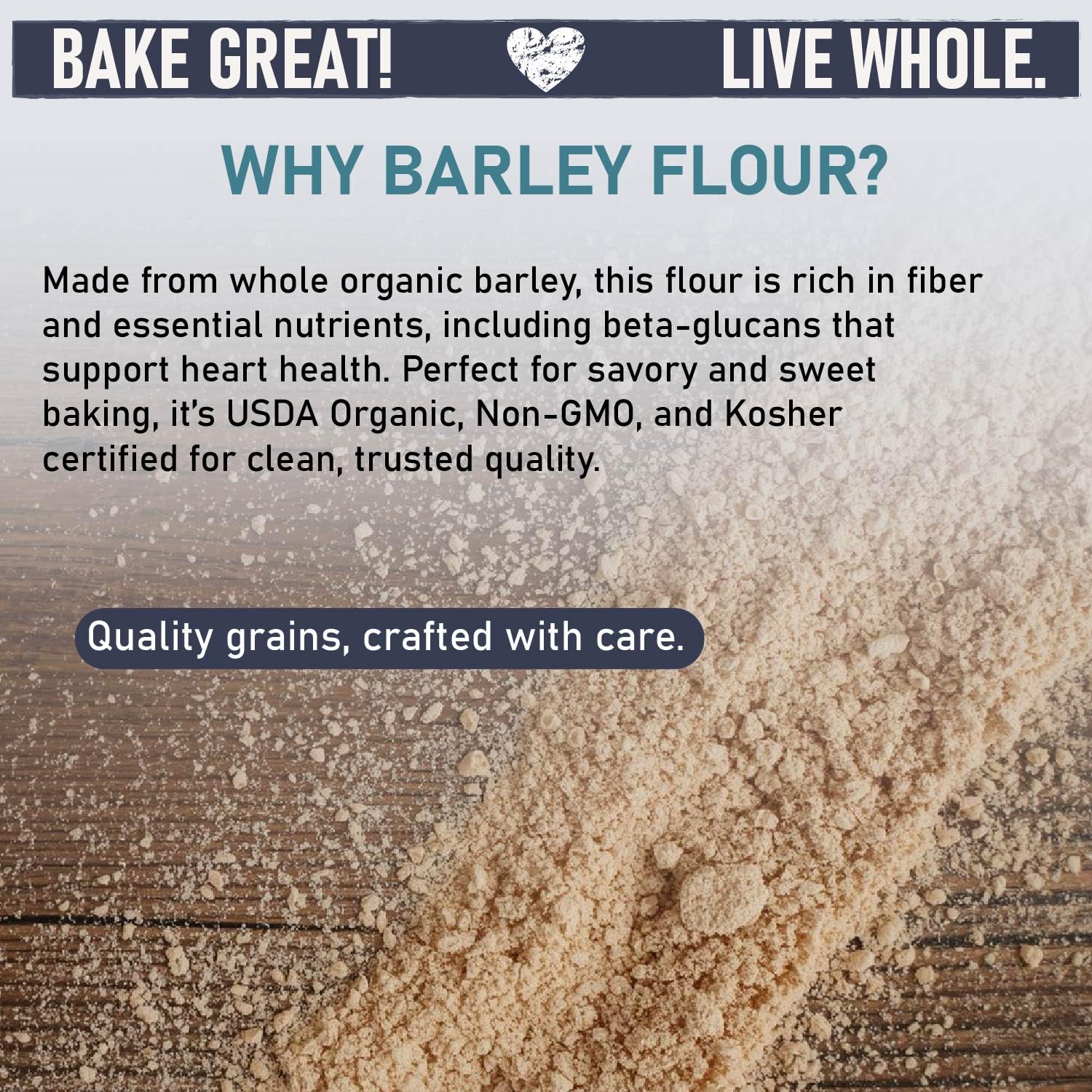 Great River Milling Organic Barley Flour pancake batter showing nutty texture