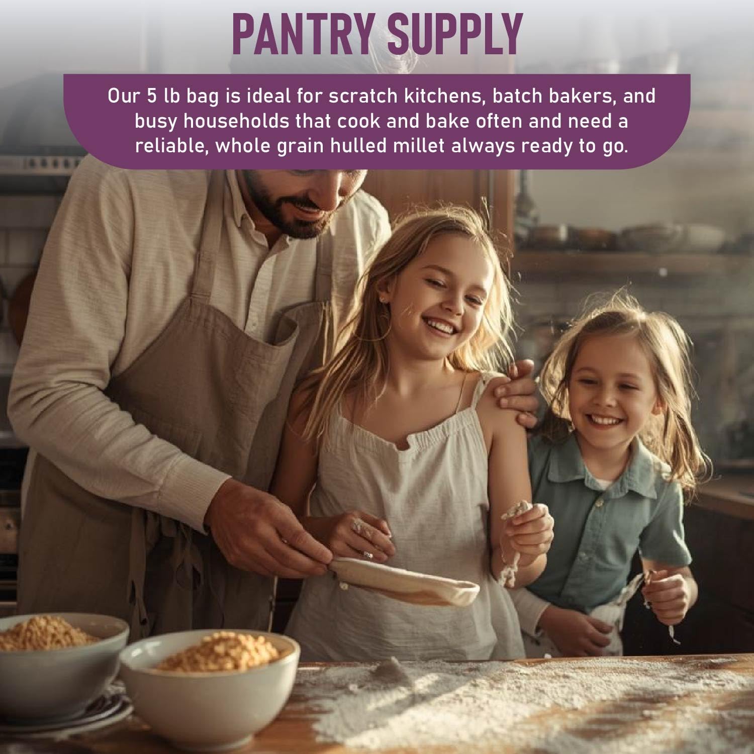 Great River Milling millet baking dough, gluten-free baking potential.