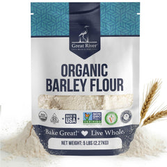 Great River Milling Organic Barley Flour bag 5 lb for wholesome baking