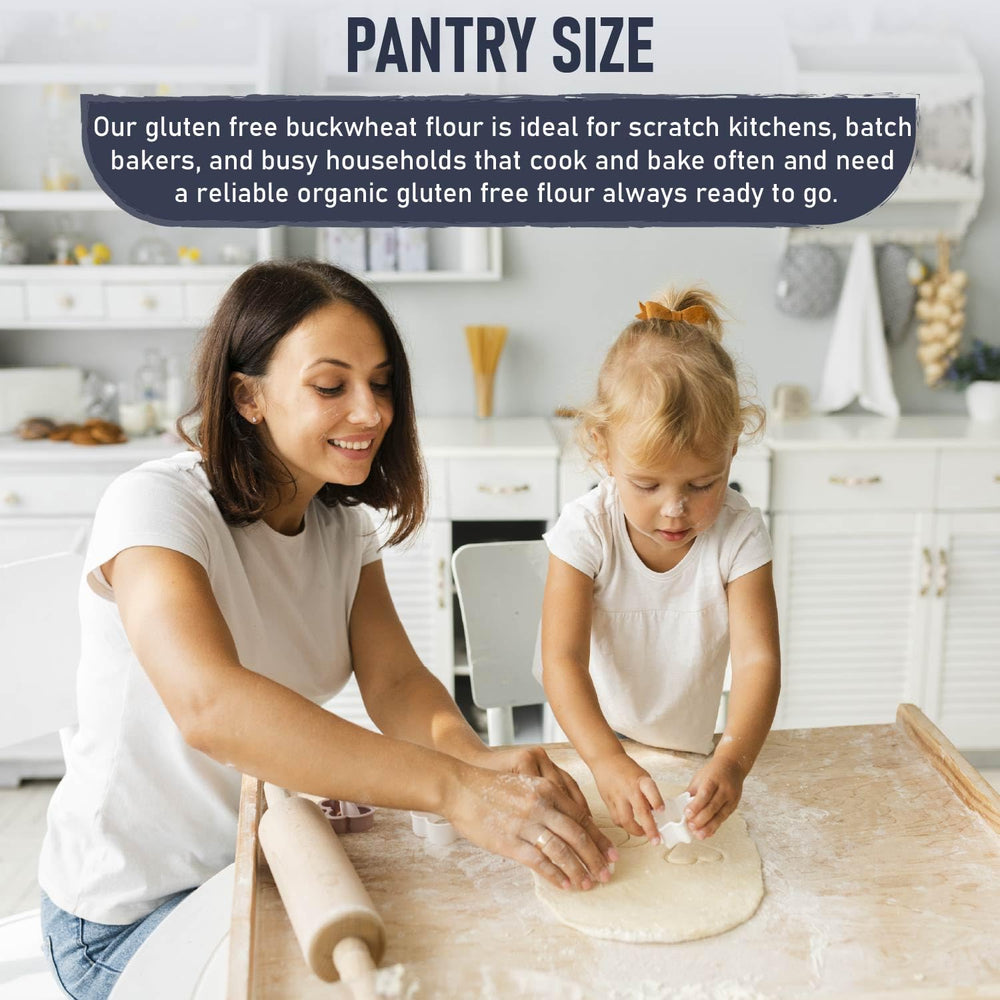 Great River Milling Organic Buckwheat Flour in pancake batter for gluten-free pancakes.