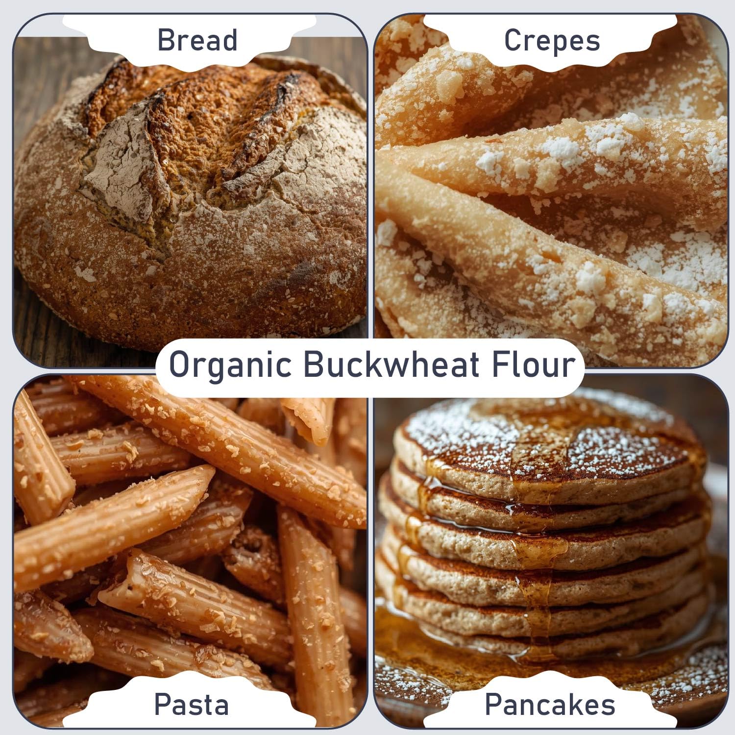 Great River Milling Organic Buckwheat Flour in waffle batter for gluten-free waffles.
