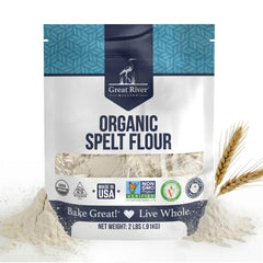 Great River Milling Organic Spelt Flour bag ready for wholesome baking.