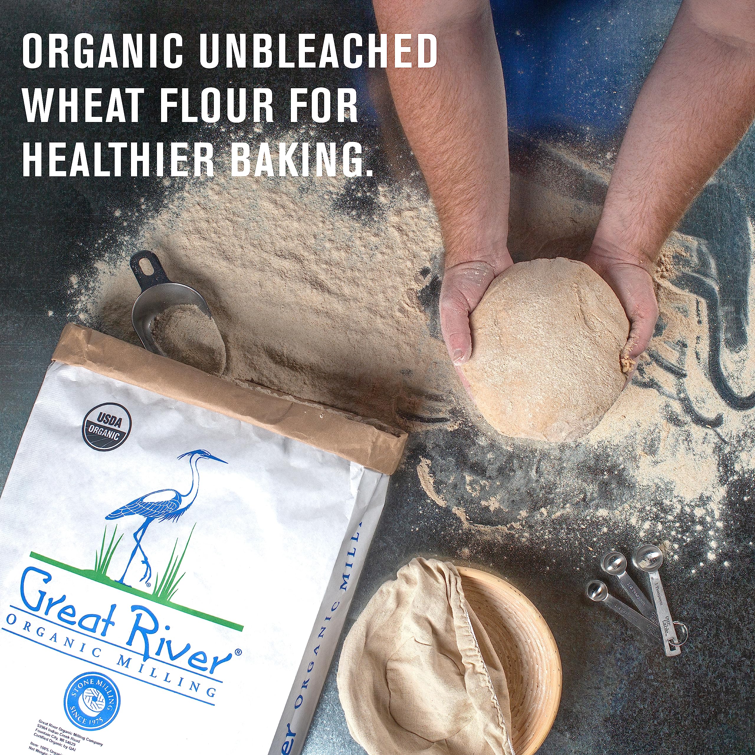 Great River Milling kitchen setup ready for everyday bread making with this flour.