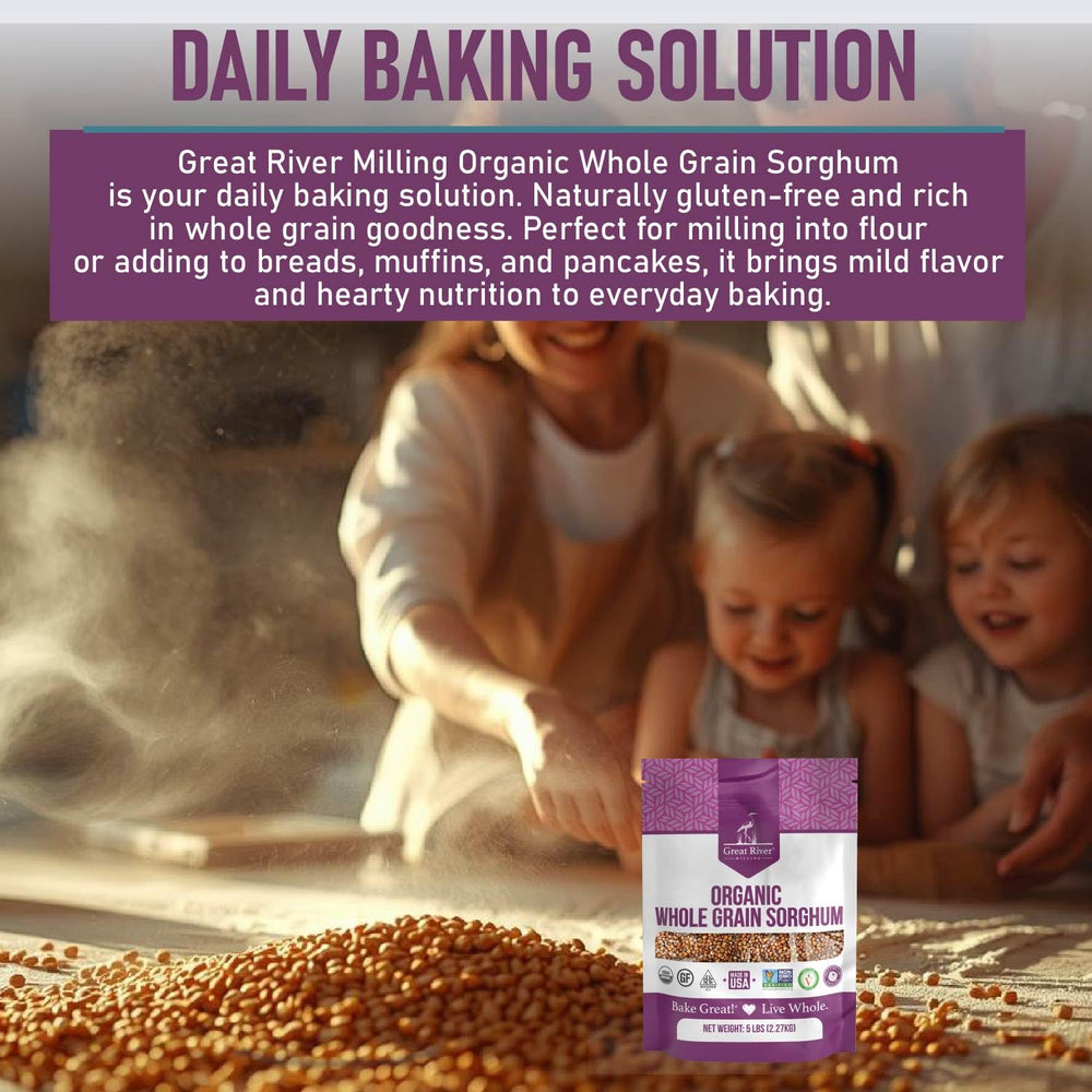 Great River Milling sorghum baking dough, a gluten-free option for breads and muffins.