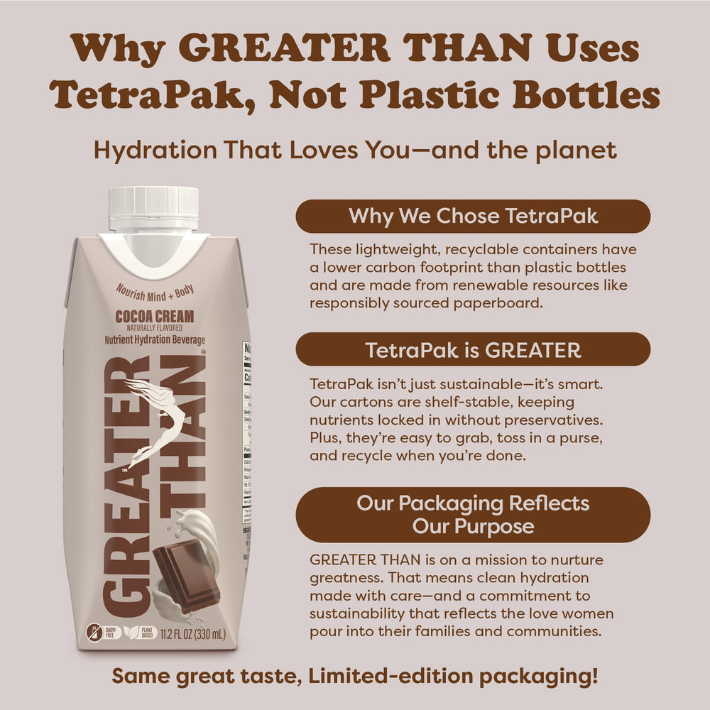 Greater Than kid-friendly hydration frame conveys family-oriented nourishment.