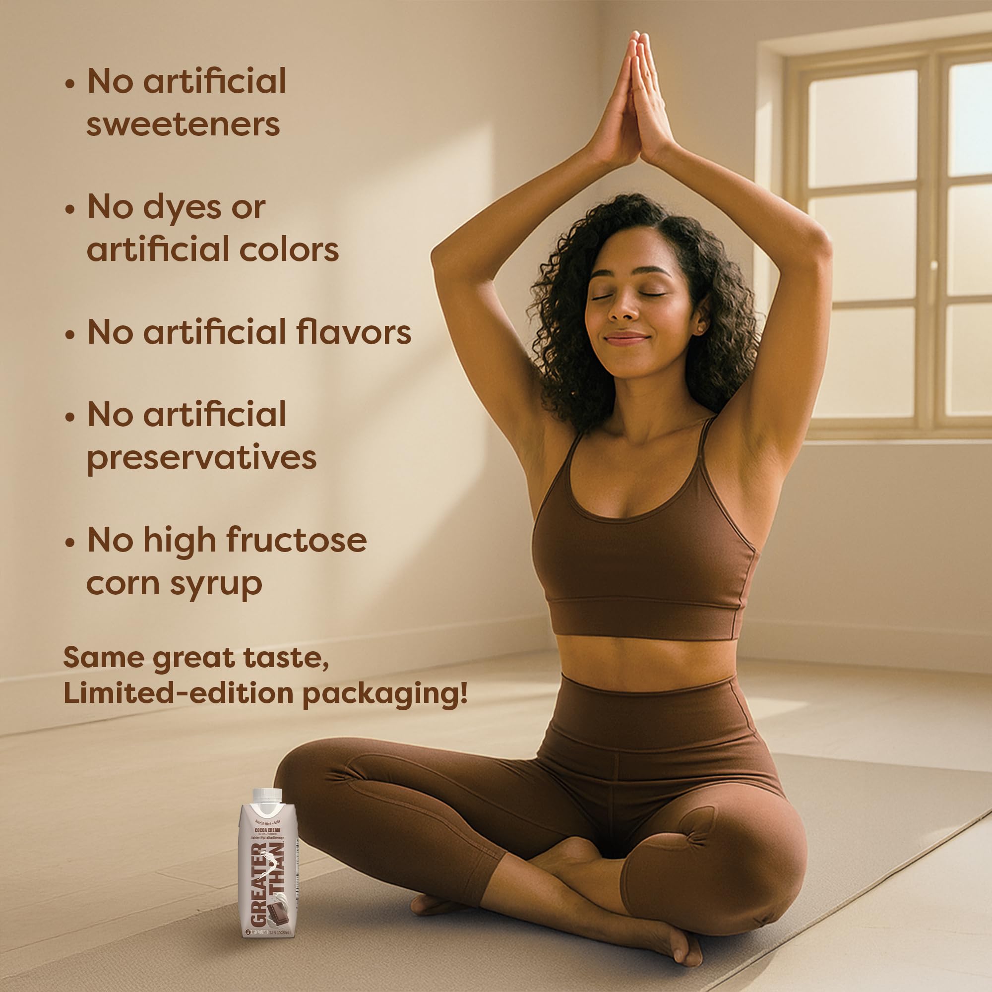 Greater Than plant-based ingredients showcase clean hydration you can trust.