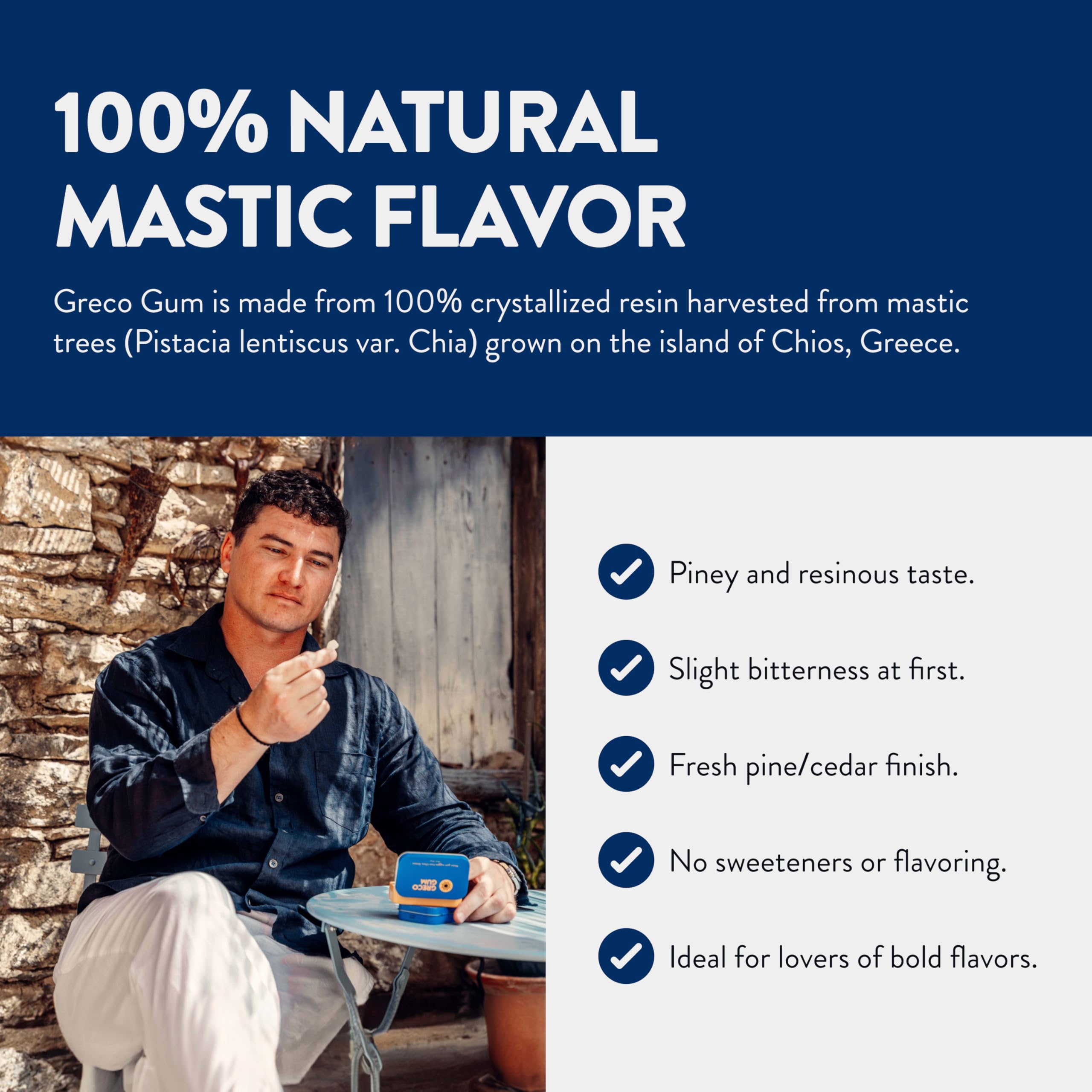 Greco Gum mastic gum nuggets Chios origin with natural, plastic-free composition