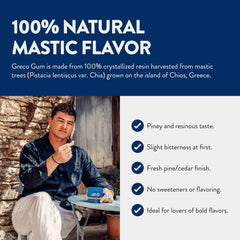 Greco Gum mastic gum nuggets Chios origin with natural, plastic-free composition