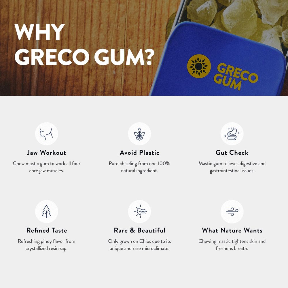 Greco Gum mastic gum nuggets vegan, sugar-free and plastic-free