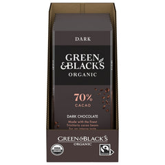 Green & Black's Organic 70% packaging highlighting premium, eco-friendly gift option
