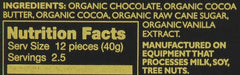 Green & Black's organic certifications display, signaling ethical sourcing and premium ingredients.