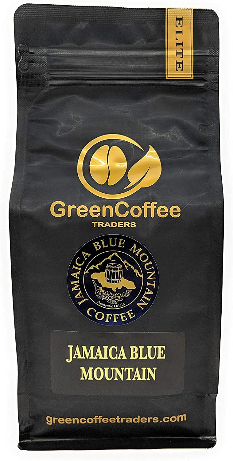 Green Coffee Traders 100 percent Jamaica Blue Mountain beans for premium cups