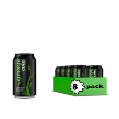 Green Cola bottle with a sleek design, zero-calorie refreshment