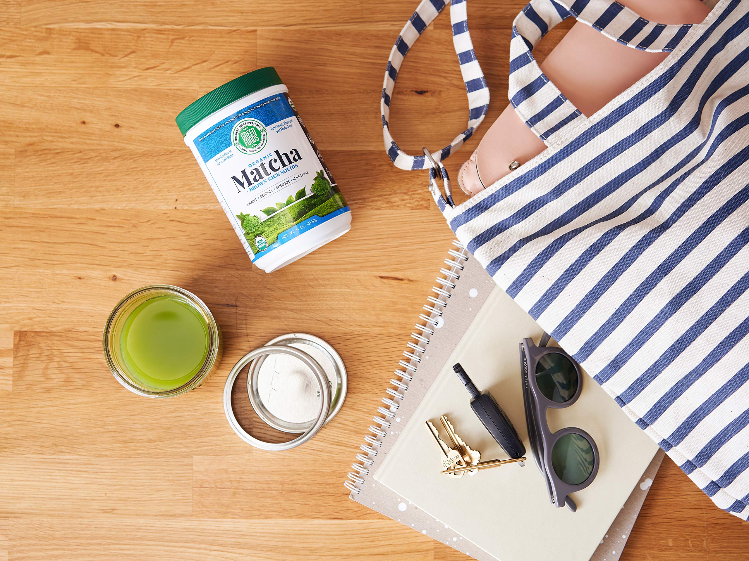 Green Foods jar and spoon set for daily ritual