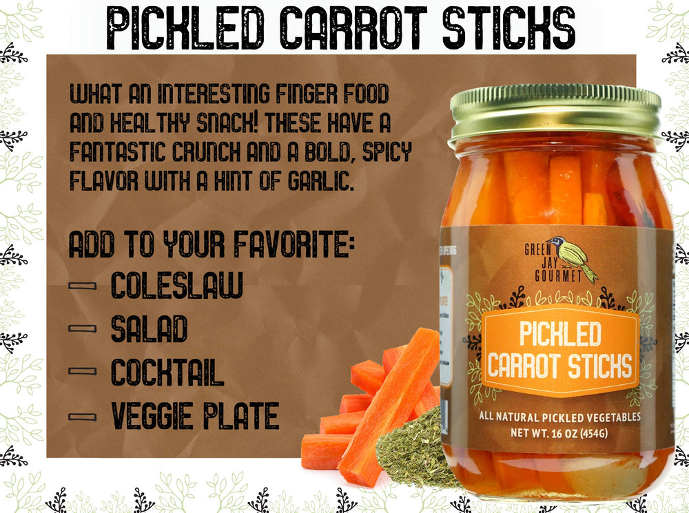 Green Jay Gourmet carrot sticks on salad, ready-to-eat with hummus and wraps.