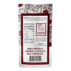 Green Jay Gourmet Milk Chocolate Cherries closeup highlights rich chocolate over plump cherries