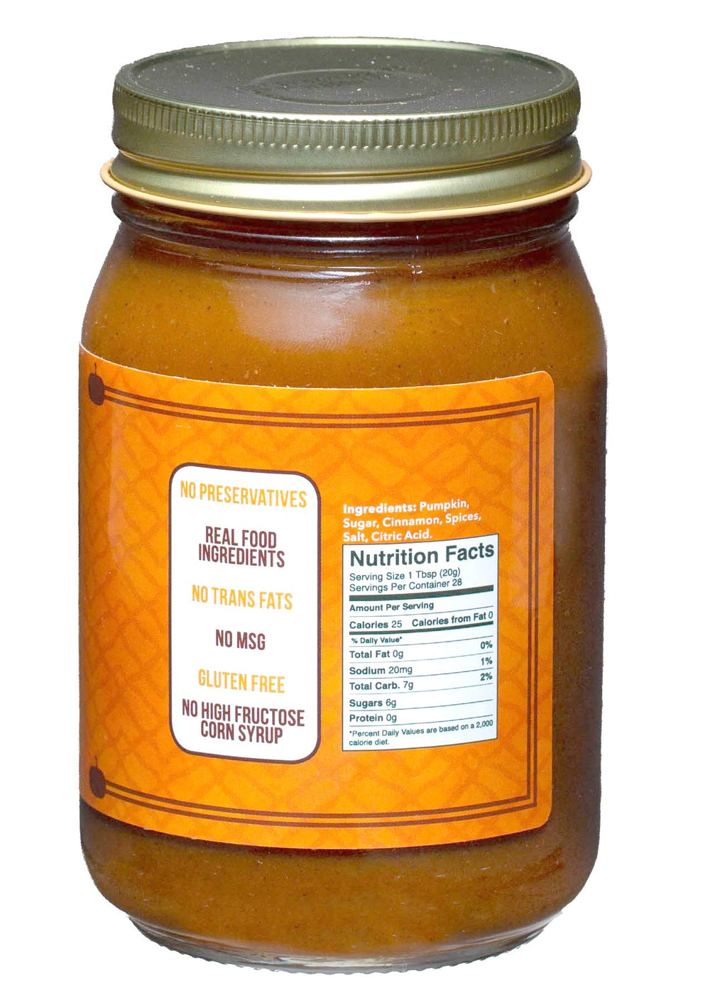 Green Jay Gourmet Pumpkin Butter jar closeup highlights natural ingredients