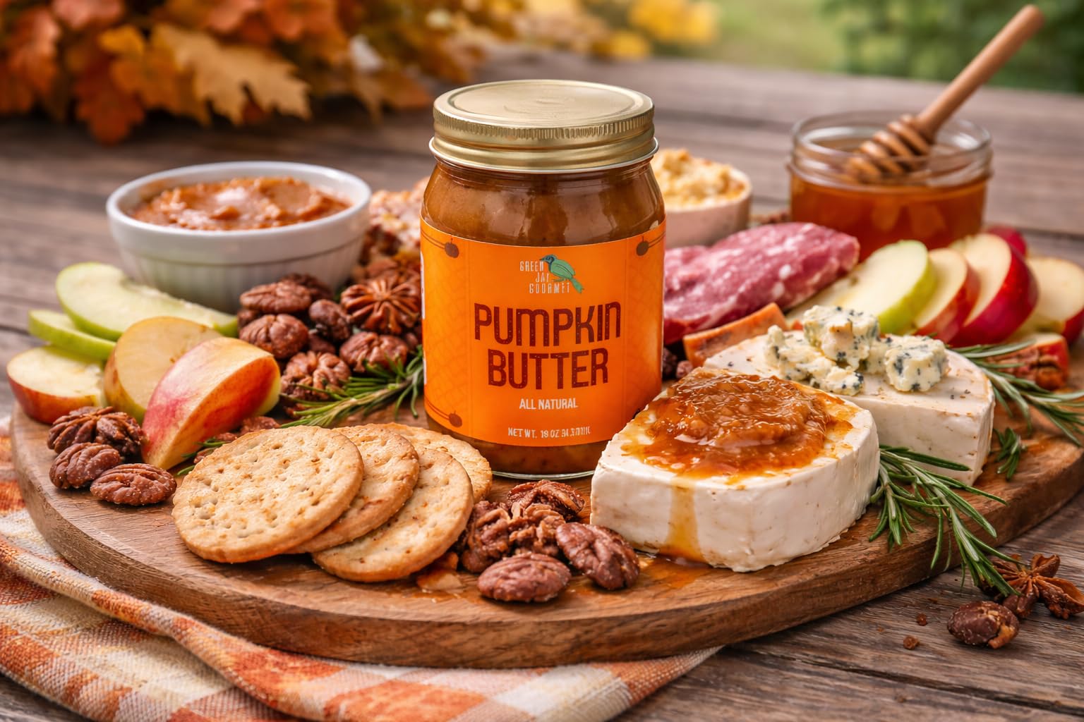Green Jay Gourmet Pumpkin Butter spice-twist evokes cozy holiday flavors