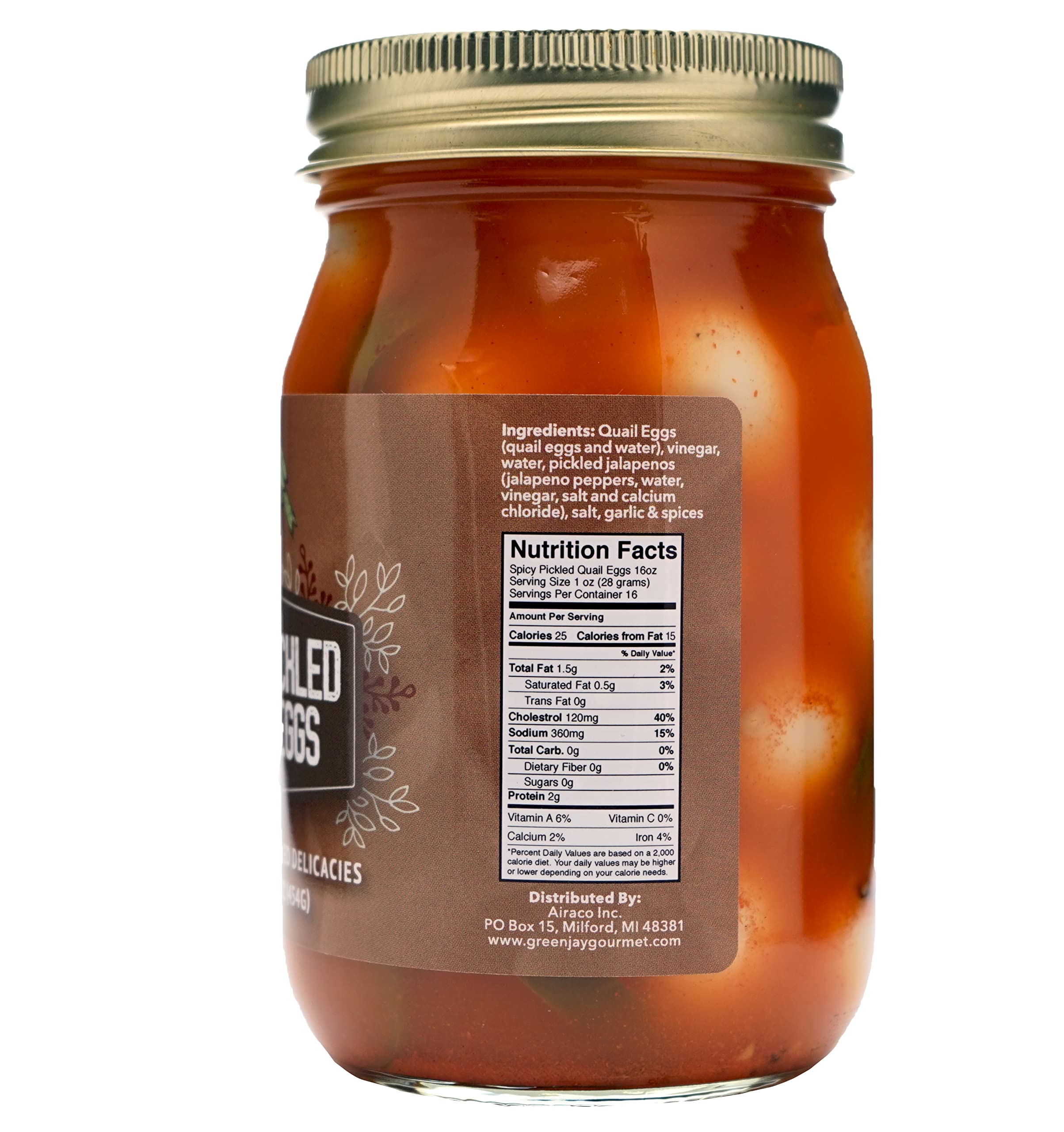 Green Jay Gourmet spicy pickled quail eggs on a charcuterie board add bold heat