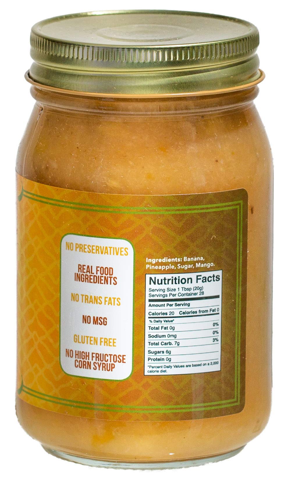 Monkey Butter banana-pineapple-mango blend shown in jar, tropical flavor profile