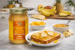 Monkey Butter spread on toast, creamy breakfast idea with fruit butter